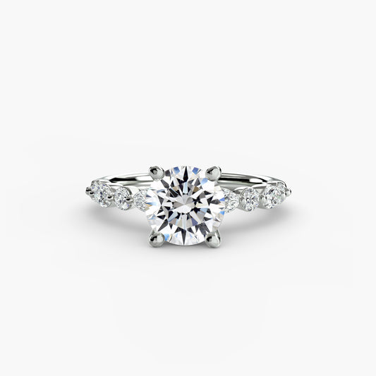 Solitaire Eternity Pavé Engagement Ring 0.50ct–3.00ct with 0.35ct Side Stones for Women | Imperial Time UK Ltd