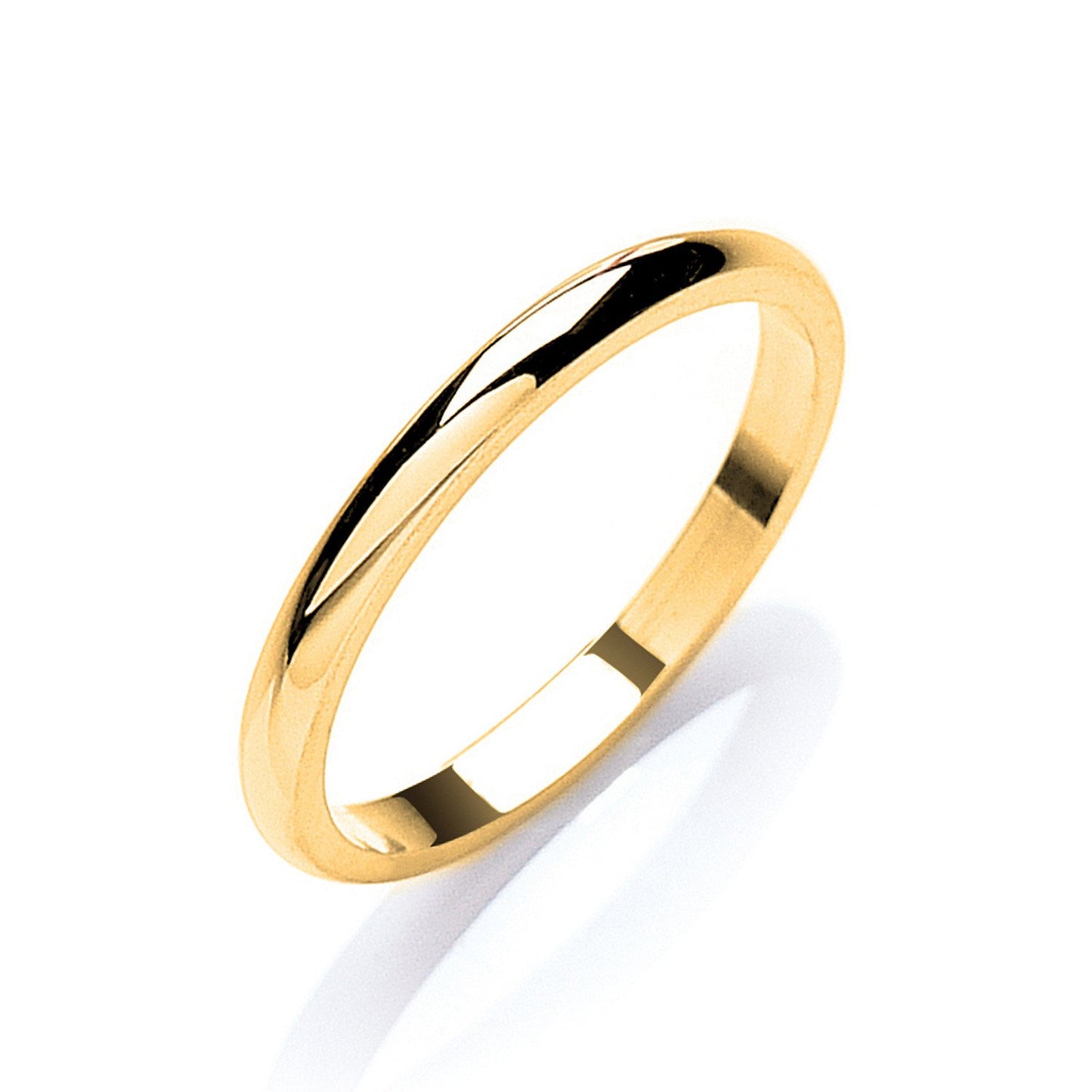 2mm Plain D Shape Wedding Band