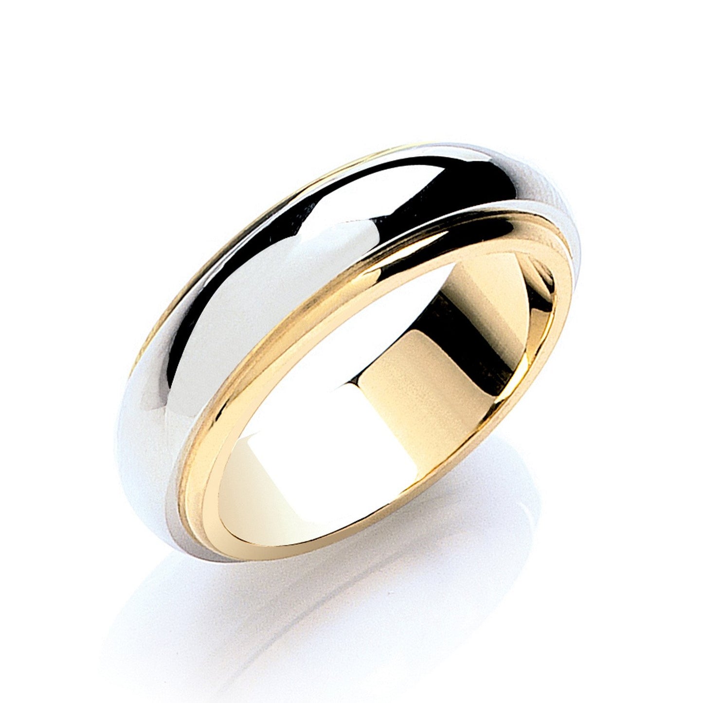6mm Two Colour Step-cut D-shape Wedding Band - luxury watches London - Kensington jeweller | Imperial Time UK Ltd, Kensington
