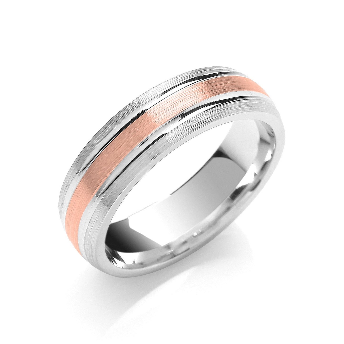 6mm Two Colour Court Matt Centre Parallel Groove Wedding Band - luxury watches London - Kensington jeweller | Imperial Time UK Ltd, Kensington