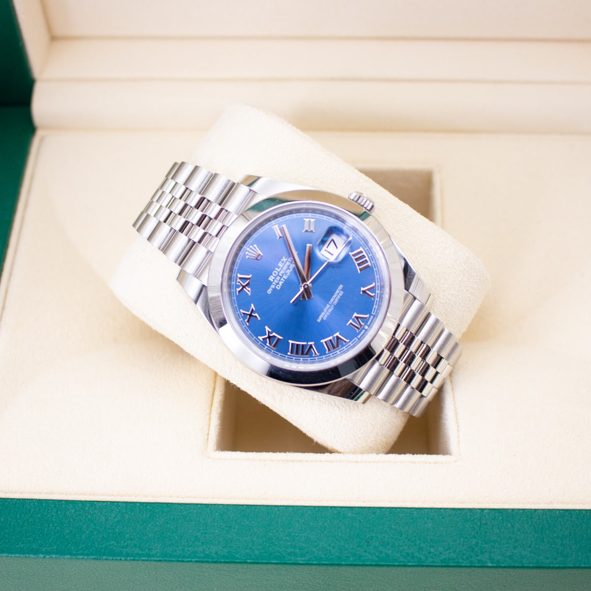 Rolex DateJust 41 126300 - Azzuro Blue Roman Dial - 2021 Unworn