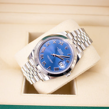 Rolex DateJust 41 126300 - Azzuro Blue Roman Dial - 2021 Unworn