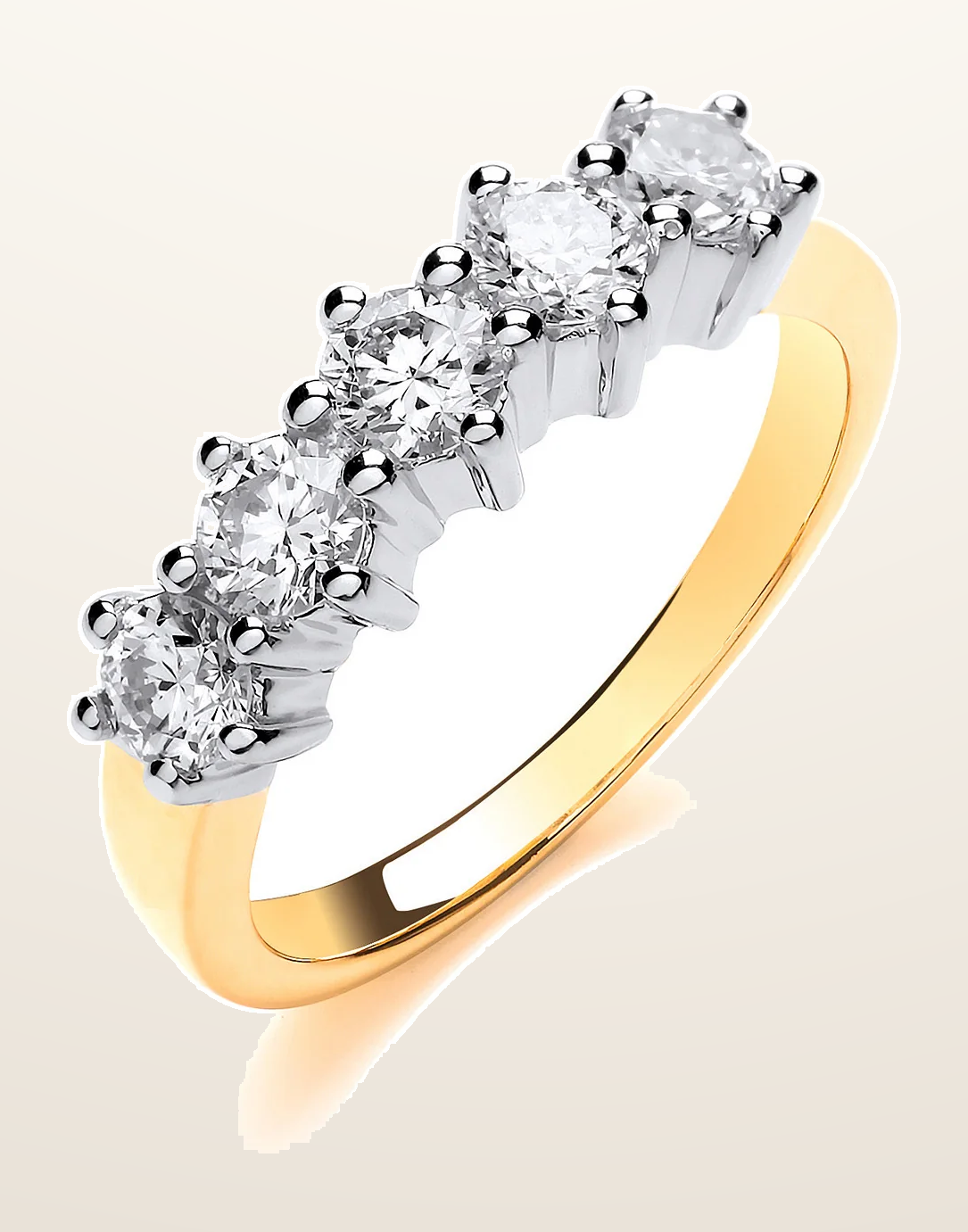 IT_ROLE:detail_crop | 18ct Yellow Gold 1.00ctw 5 Stone Diamond Eternity Ring