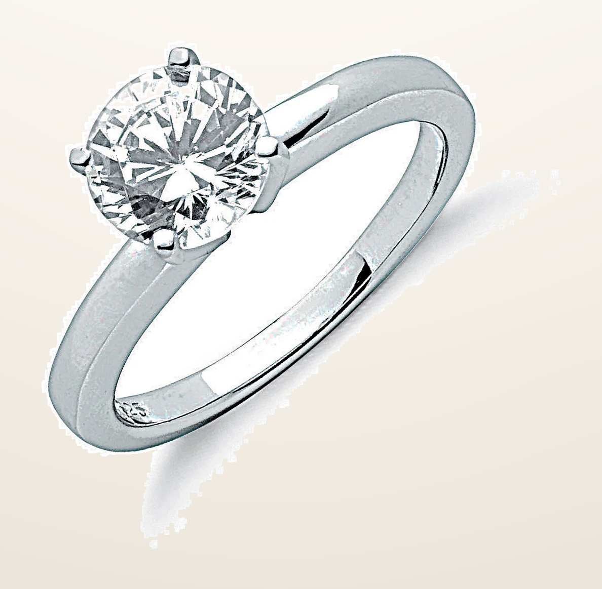 IT_ROLE:detail_crop | Silver Claw Set Cubic Zirconia Solitaire Ring