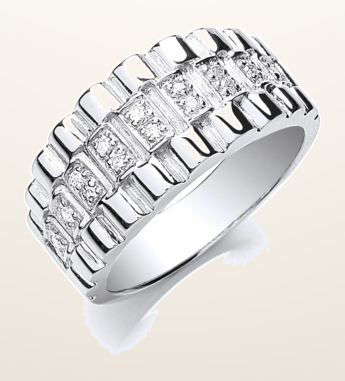 IT_ROLE:detail_crop | Silver Gents Cubic Zirconia Ring
