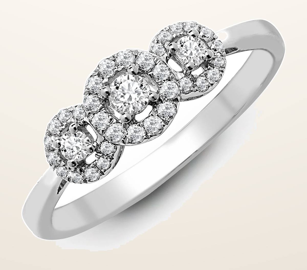 IT_ROLE:detail_crop | 18ct White 0.60ct Natural Diamond Trilogy Halo Ring