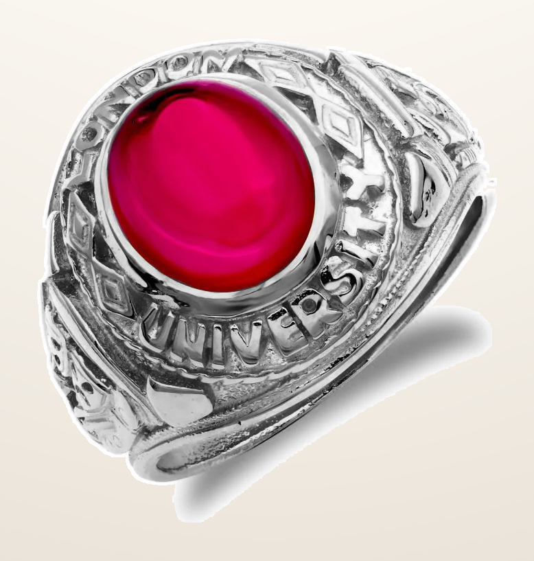 IT_ROLE:detail_crop | 925 Silver Red Stone College Ring