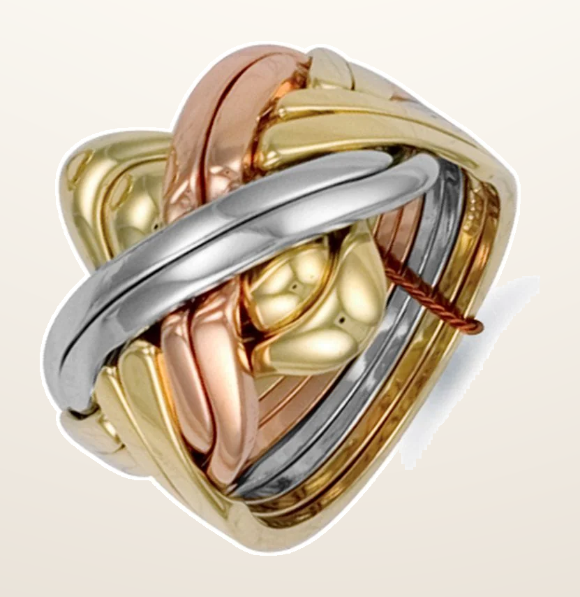 IT_ROLE:detail_crop | 9ct 3 Colour Gold 8 Piece Puzzle Ring