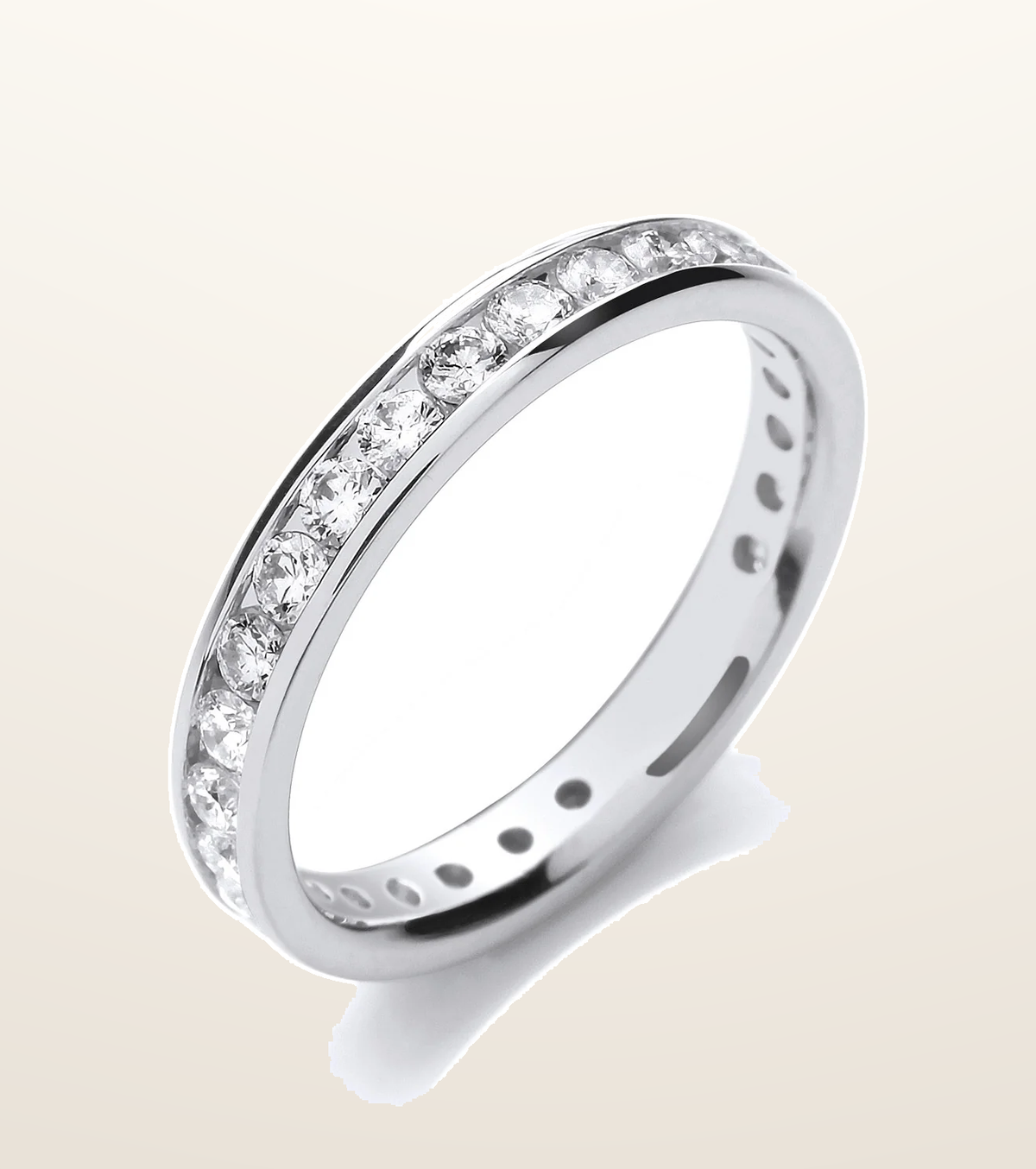 IT_ROLE:presentation_crop | 18ct White Gold Channel Set Full Eternity 1.00ctw Diamond Ring
