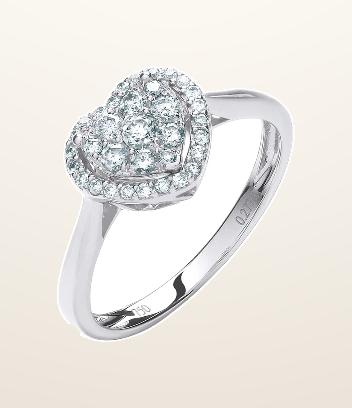 IT_ROLE:presentation_crop | 18ct White Gold 0.25ct Diamond Heart Ring