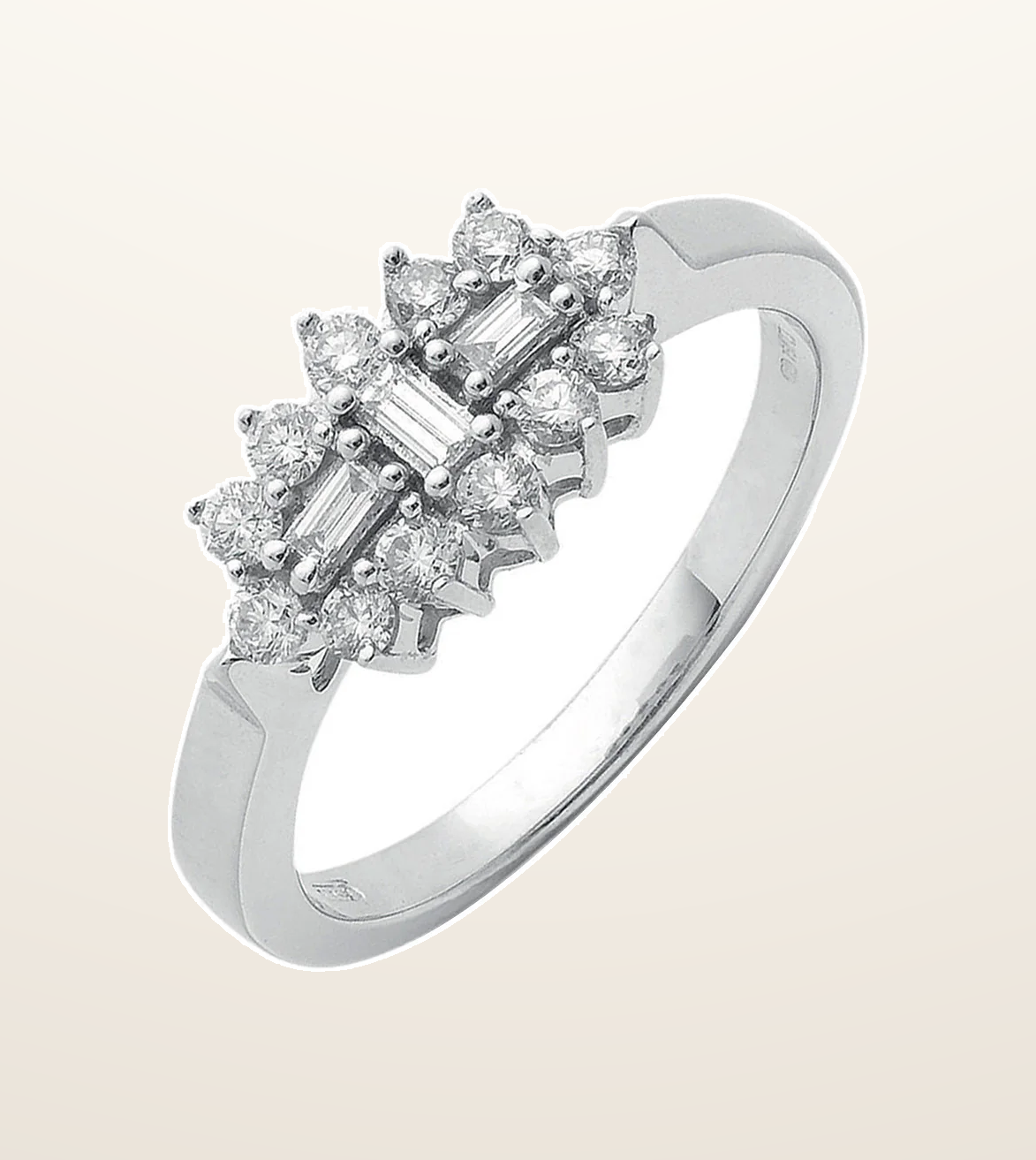 IT_ROLE:presentation_crop | 18ct White Gold D.0.50ctw Diamond Boat/Cluster Ring