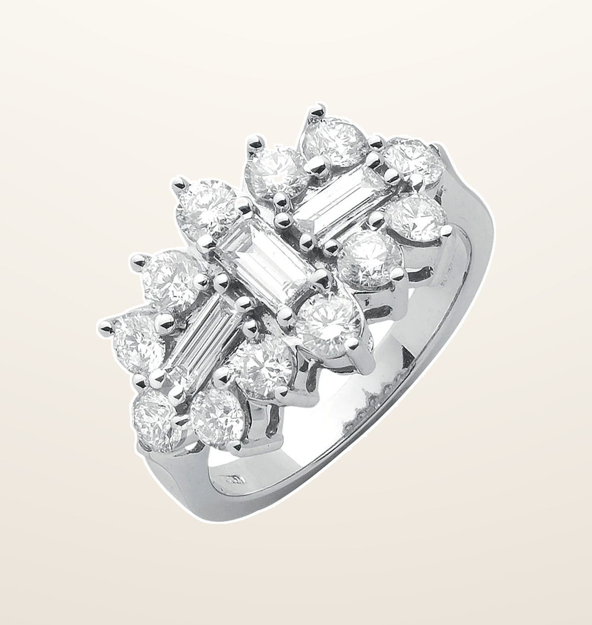 IT_ROLE:presentation_crop | 18ct White Gold D.2.00ctw Diamond Boat/Cluster Ring