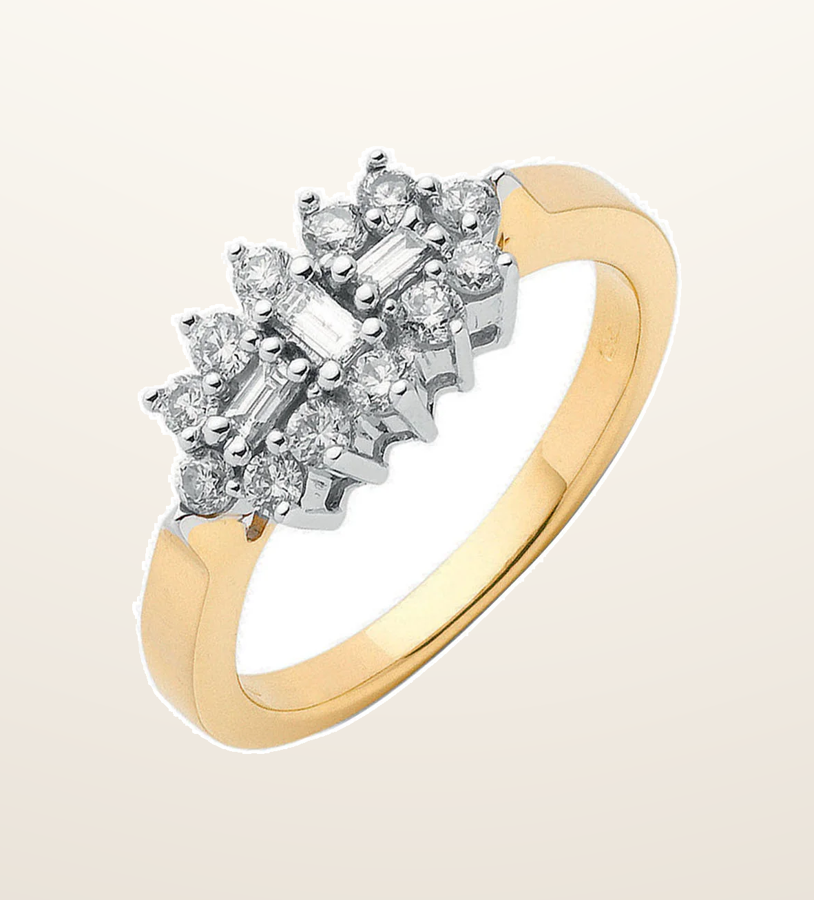 IT_ROLE:presentation_crop | 18ct Yellow Gold 0.50ctw Diamond Boat/Cluster Ring