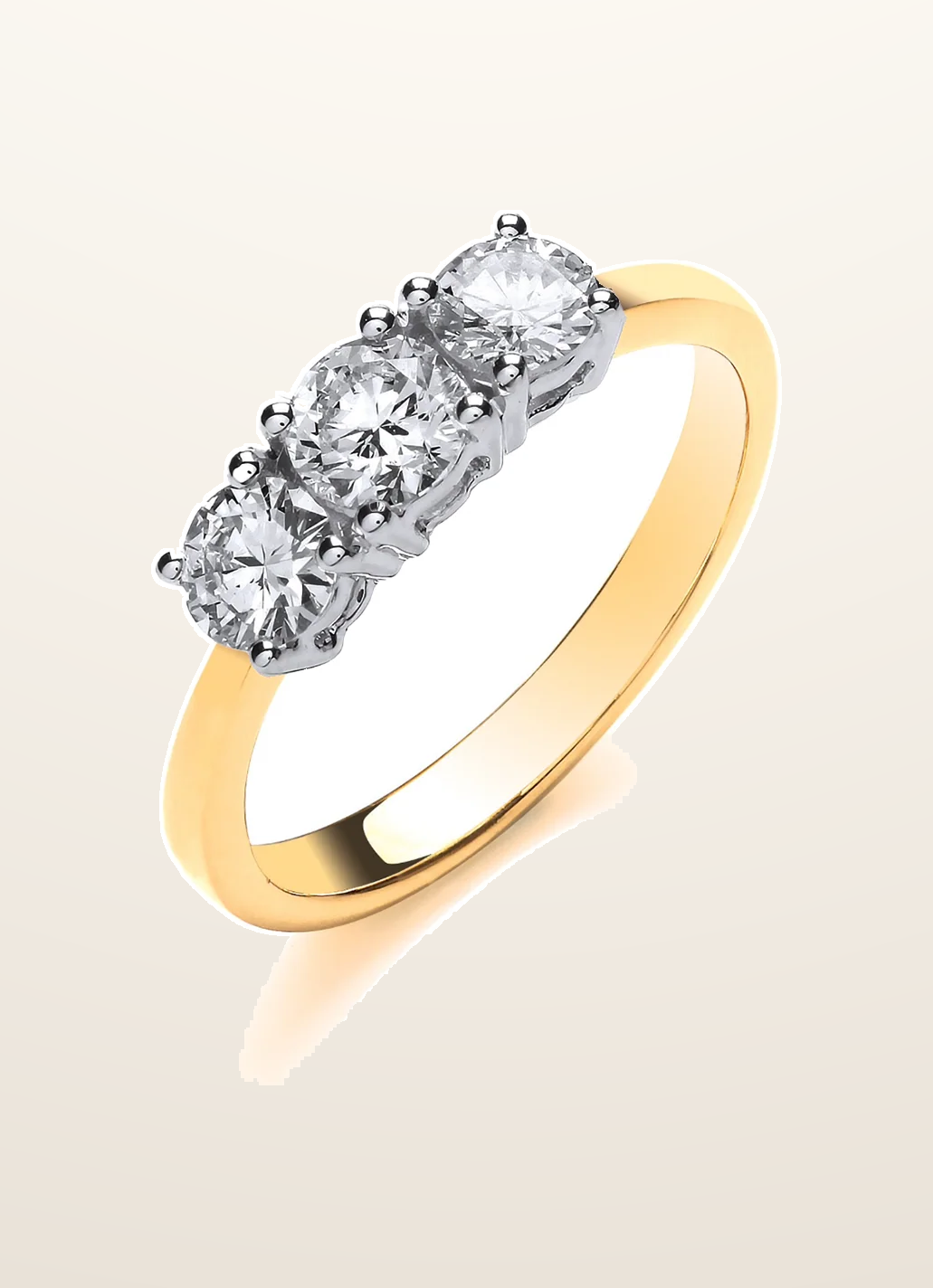 IT_ROLE:presentation_crop | 18ct Yellow Gold 1.00ctw Diamond Trilogy Ring