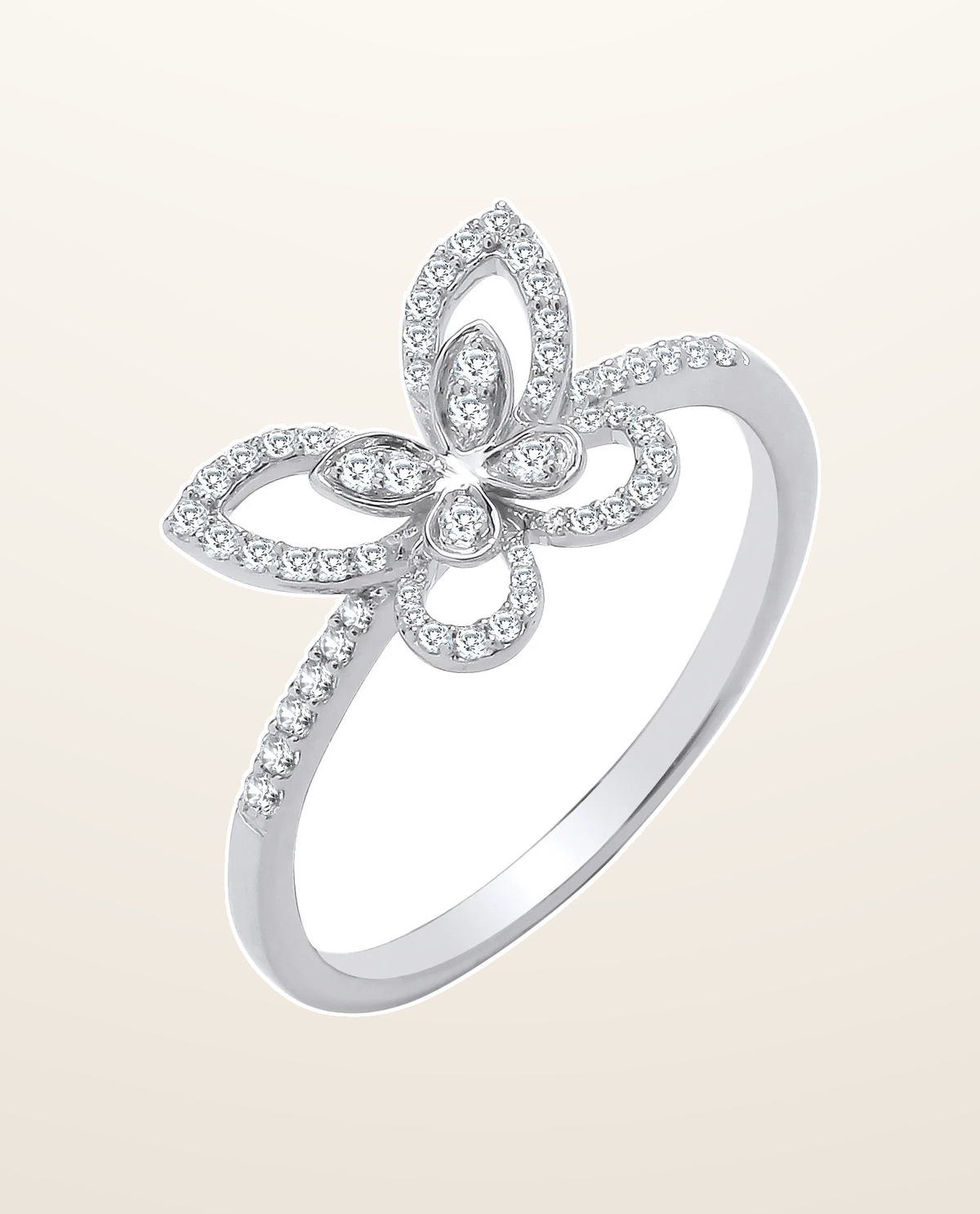 IT_ROLE:presentation_crop | 9ct White Gold Butterfly 0.19ctw Diamond Ring