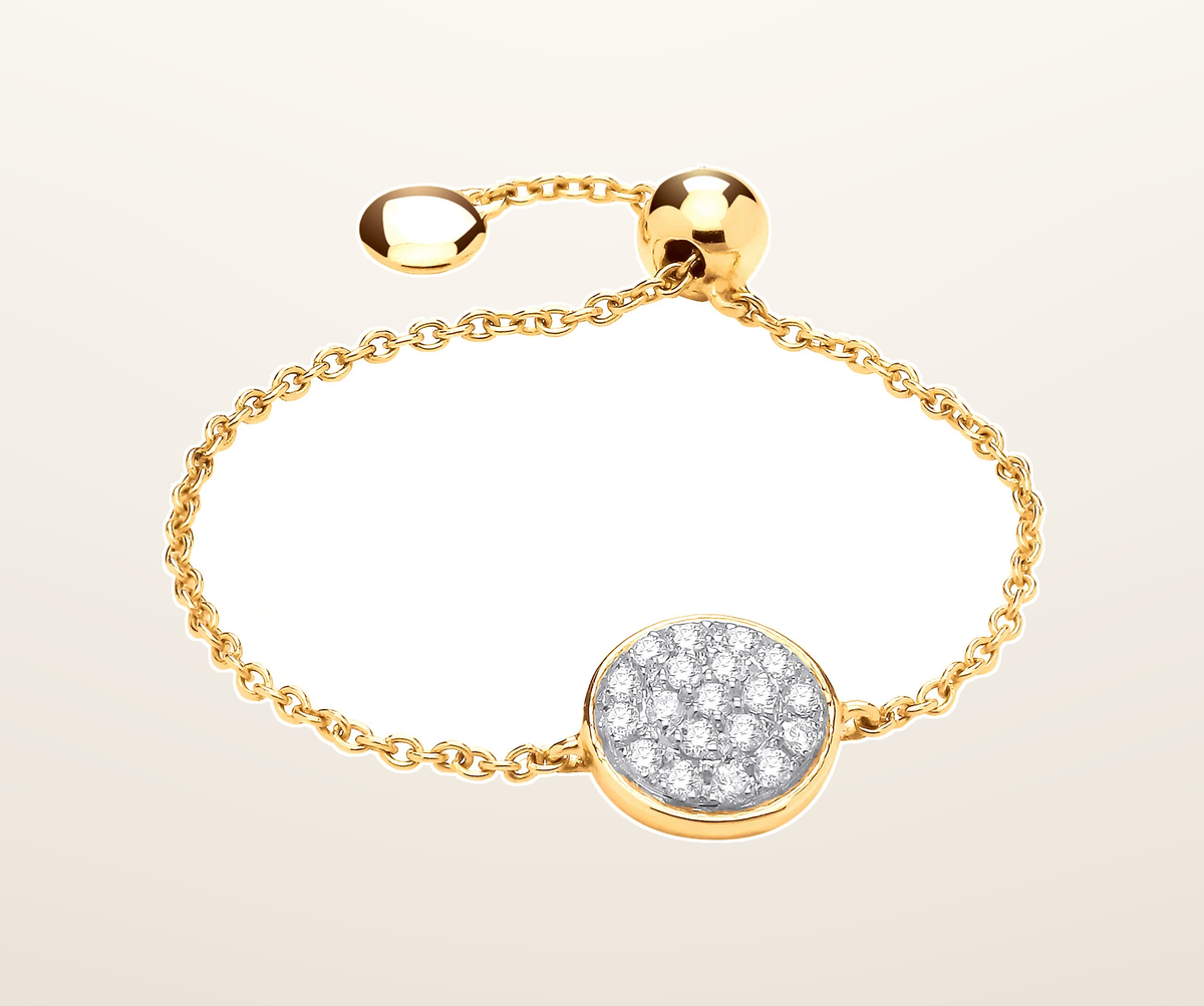 IT_ROLE:presentation_crop | 9ct Yellow Gold adjustable 0.10ct Diamond ring