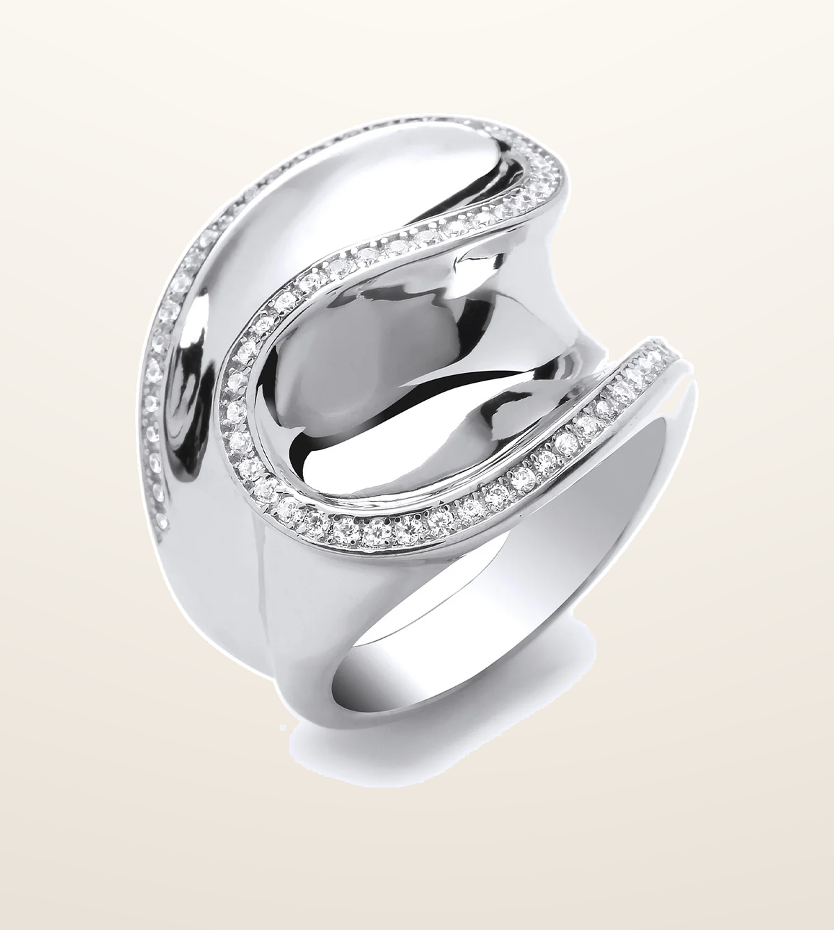 IT_ROLE:presentation_crop | Silver Cubic Zirconia Frill Ring
