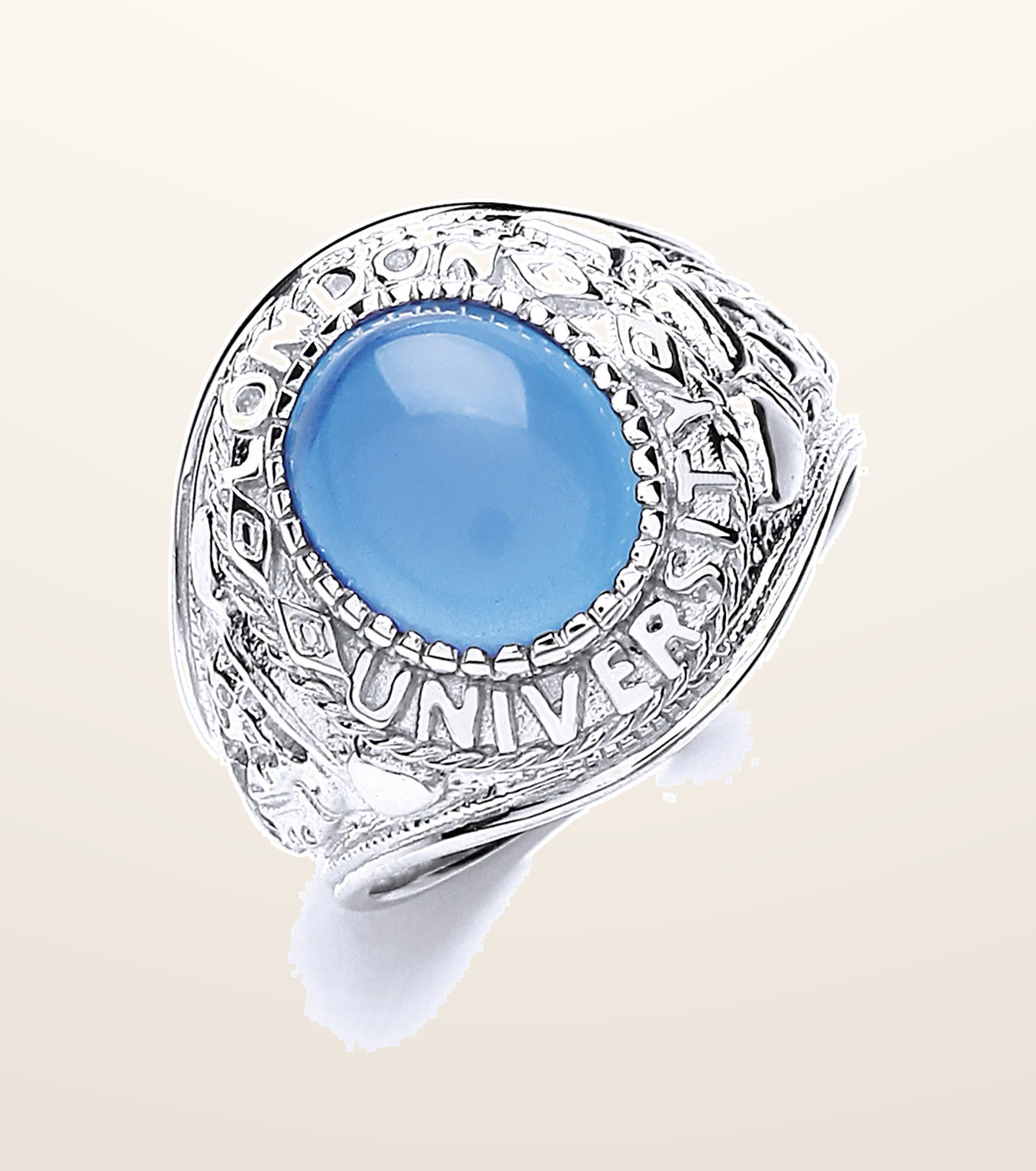 IT_ROLE:presentation_crop | Silver Gents Blue Stone College Ring