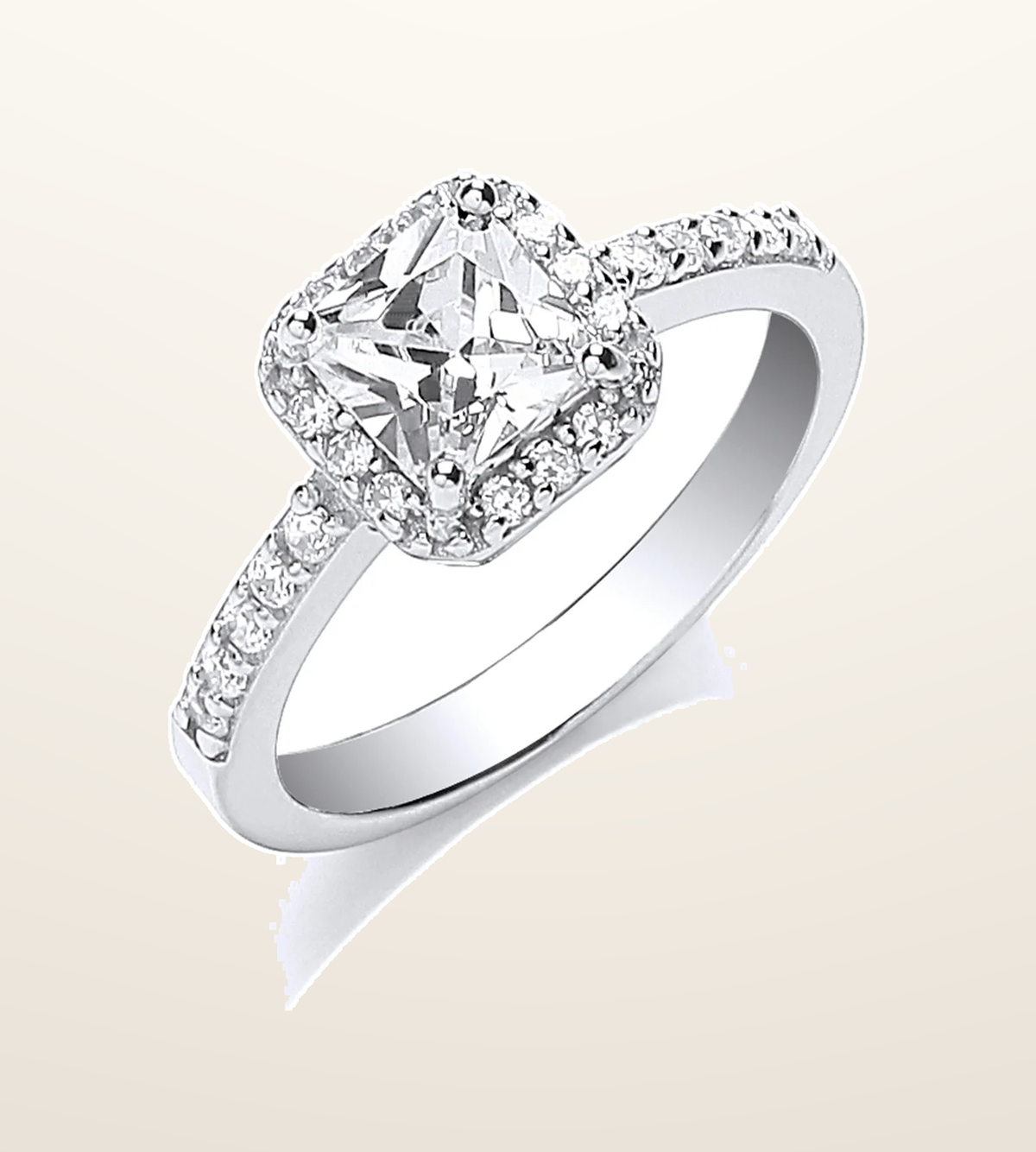 IT_ROLE:presentation_crop | Silver Square Cubic Zirconia Ring