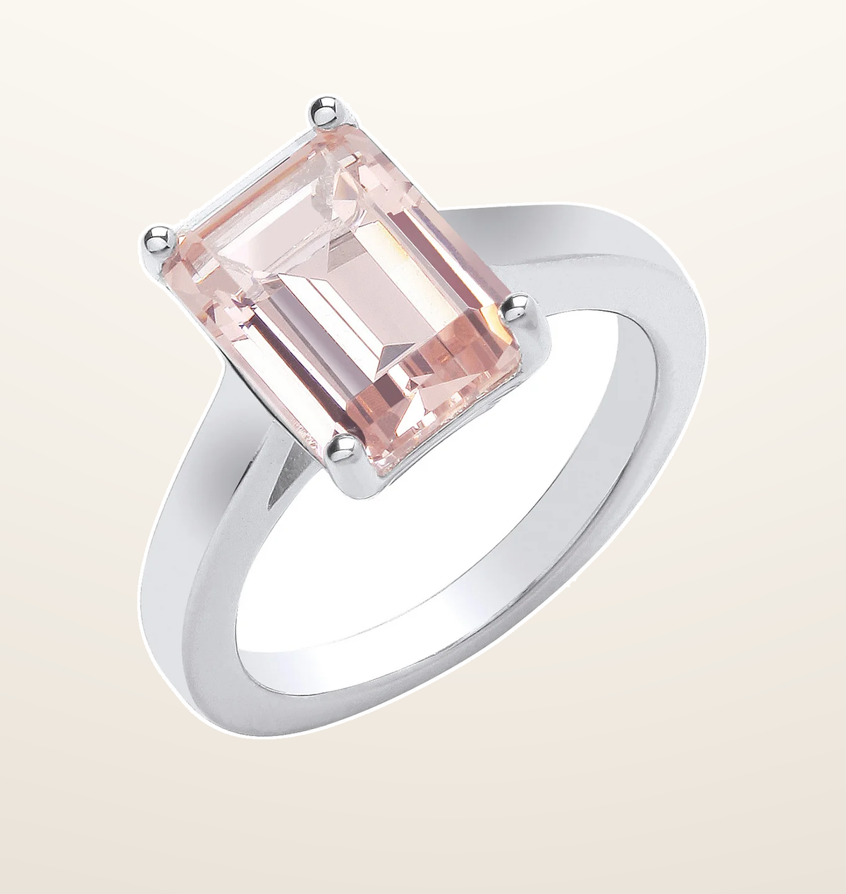 IT_ROLE:presentation_crop | Silver Synthetic Morganite Ring