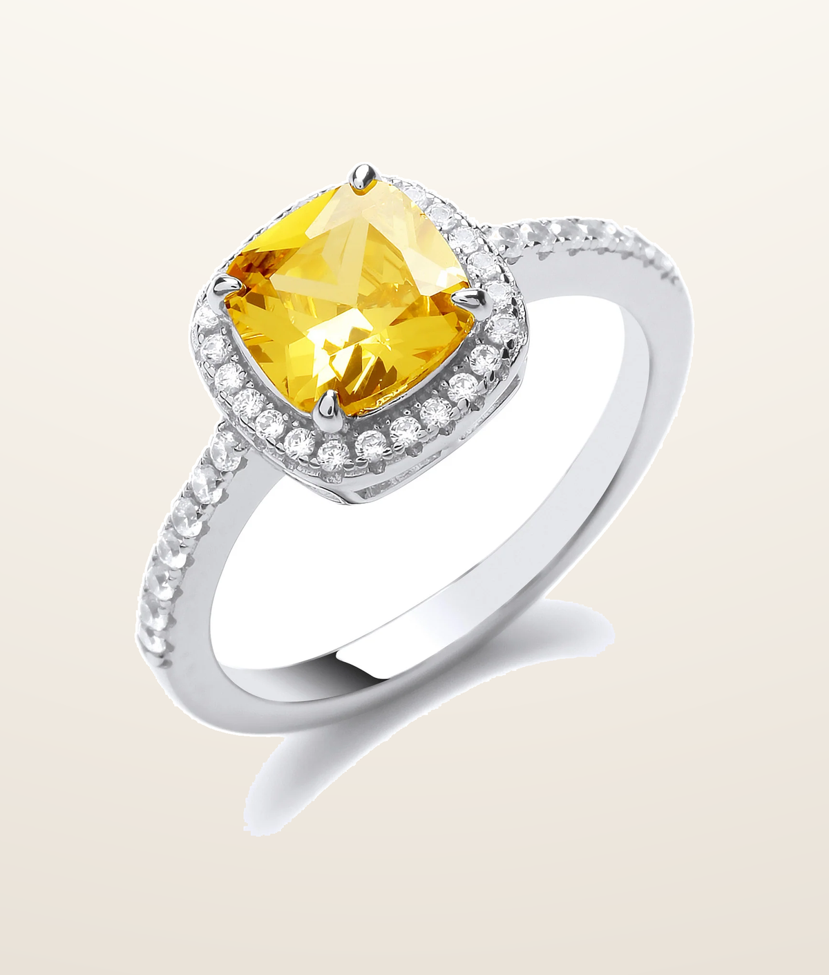 IT_ROLE:presentation_crop | Silver Yellow Cubic Zirconia Ring