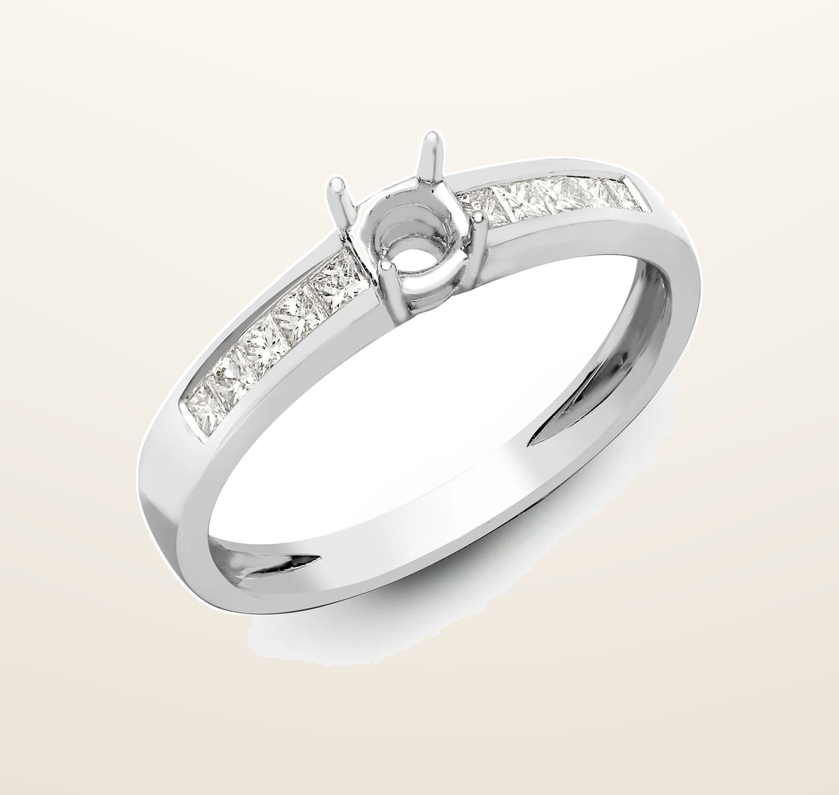 IT_ROLE:presentation_crop | 18ct White Gold 0.28ct Natural Diamond Ring. Fits 0.25ct