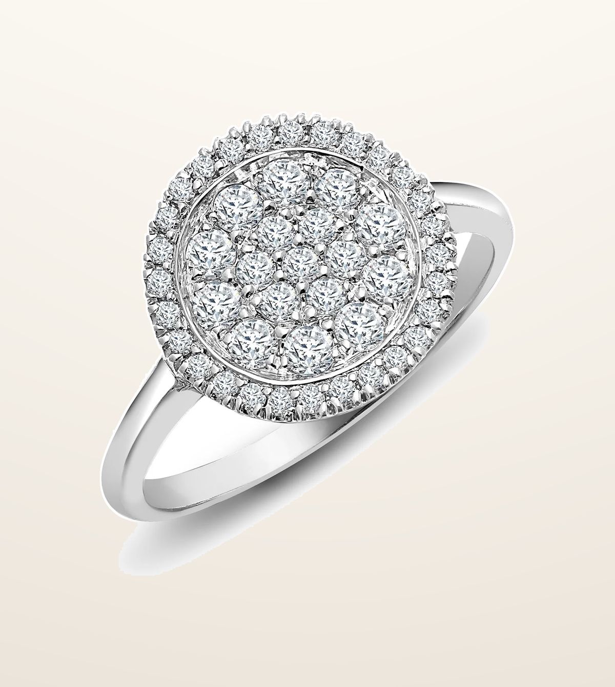 IT_ROLE:presentation_crop | 18ct White 0.55ct Natural Diamond Cluster Circle Ring
