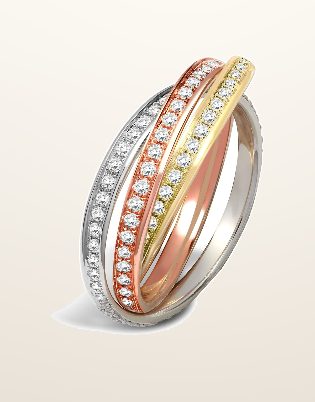 IT_ROLE:presentation_crop | 18ct 3 Colour 0.82ct 2mm RWR Full Set