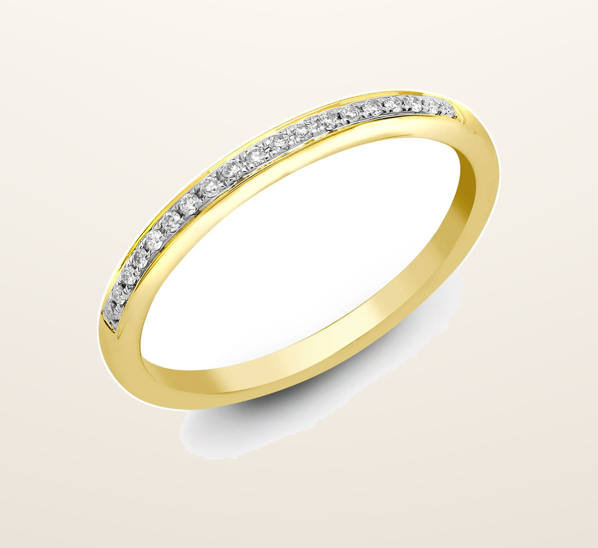 IT_ROLE:presentation_crop | 18ct Yellow 0.10ct Pave Set Natural Diamond 1\2 Eternity Ring