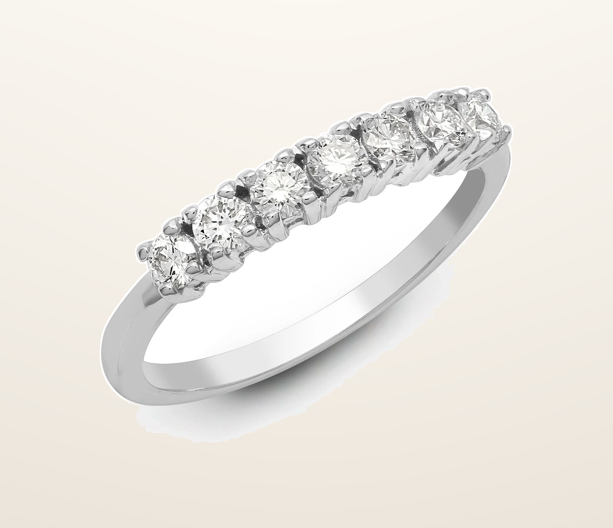 IT_ROLE:presentation_crop | 18ct White 0.50ct Natural Diamond 7 stone 1/2 ET Ring