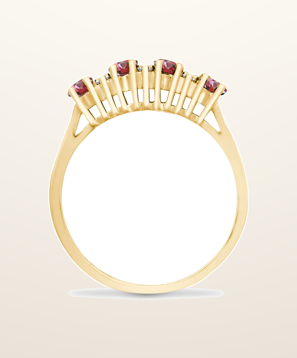 IT_ROLE:presentation_crop | 9ct Yellow Gold Natural Diamond 12pts & Ruby 92pts Ring