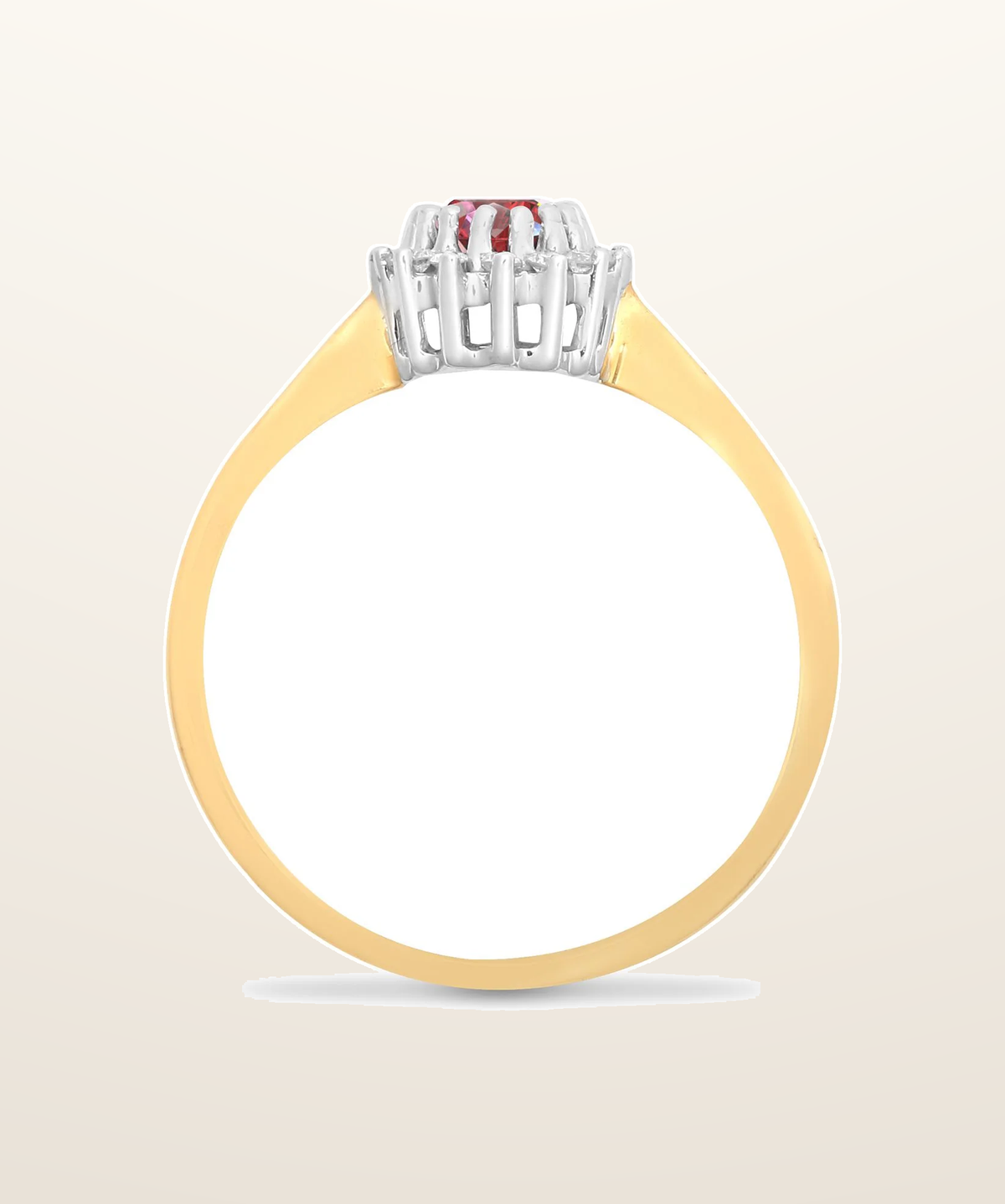 IT_ROLE:presentation_crop | 9ct Yellow Gold Natural Diamond 12pts & Ruby 60pts Ring