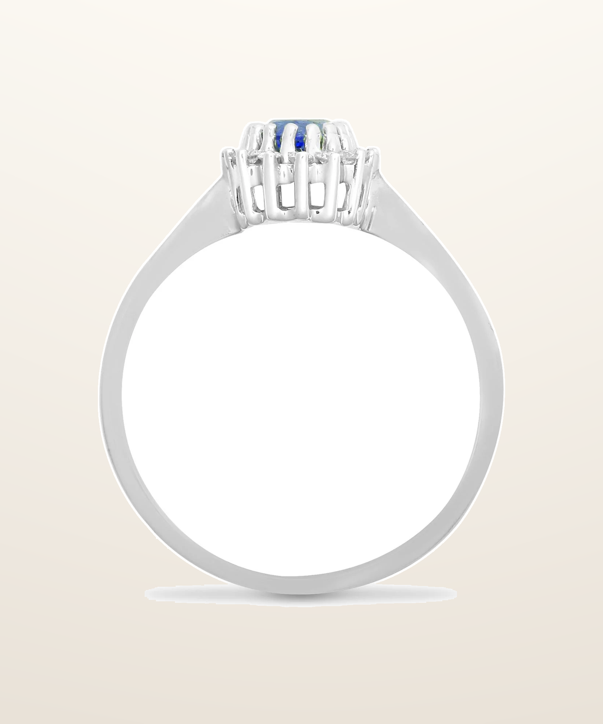 IT_ROLE:presentation_crop | 9ct White Gold Natural Diamond 12pts & Sapphire 56pts Ring