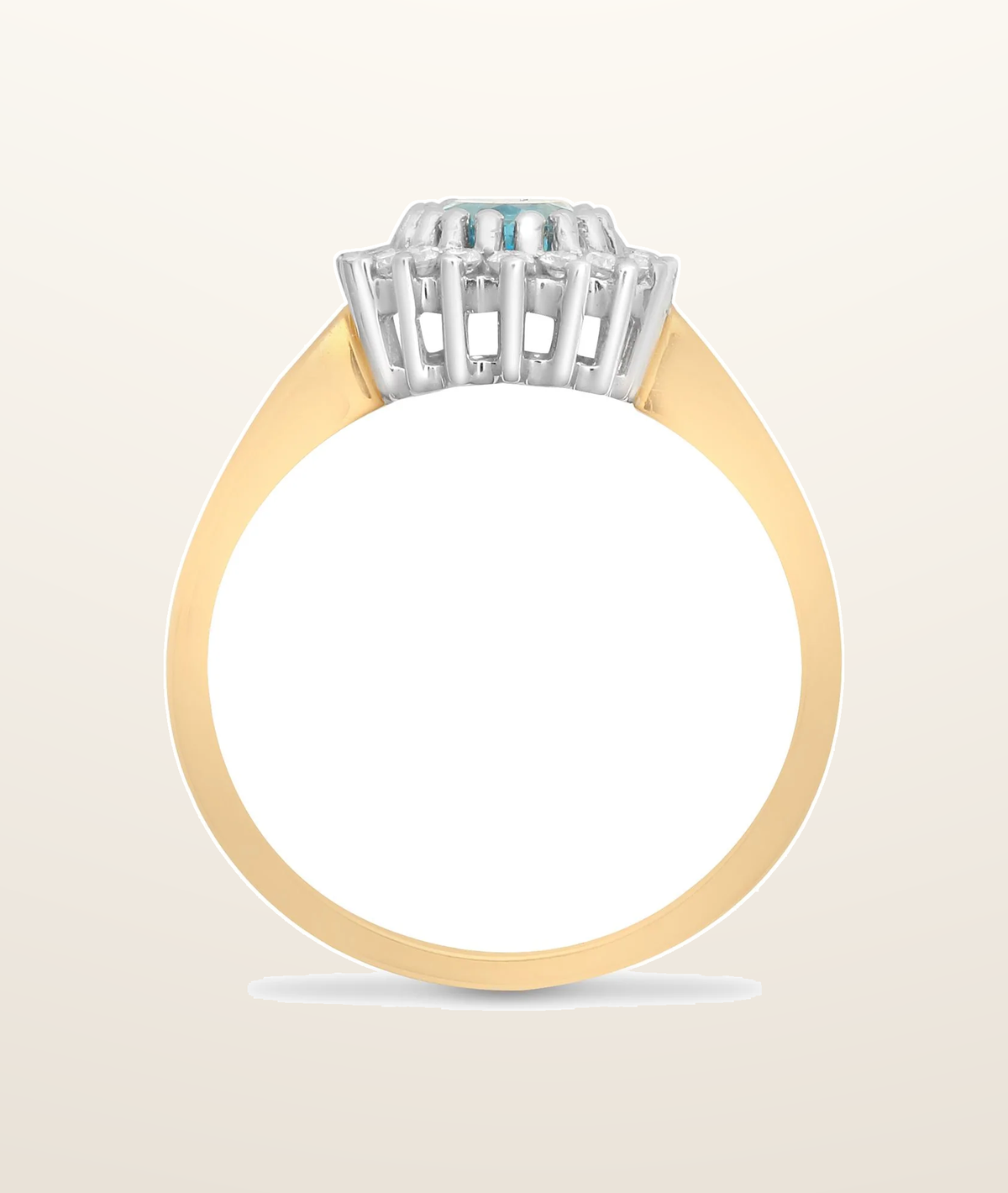IT_ROLE:presentation_crop | 9ct Yellow Gold Natural Diamond 23pts & Blue Topaz 90pts Ring