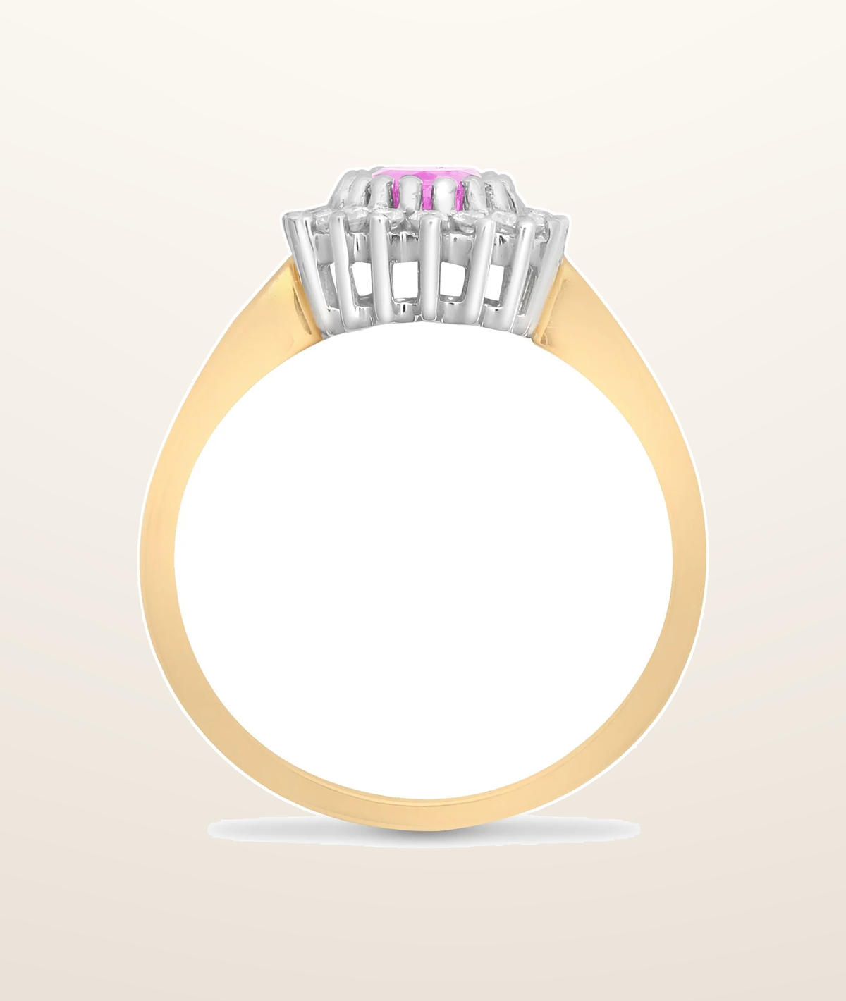 IT_ROLE:presentation_crop | 9ct Yellow Gold Natural Diamond 23pts & Pink Sapphire 1.06ct Ring