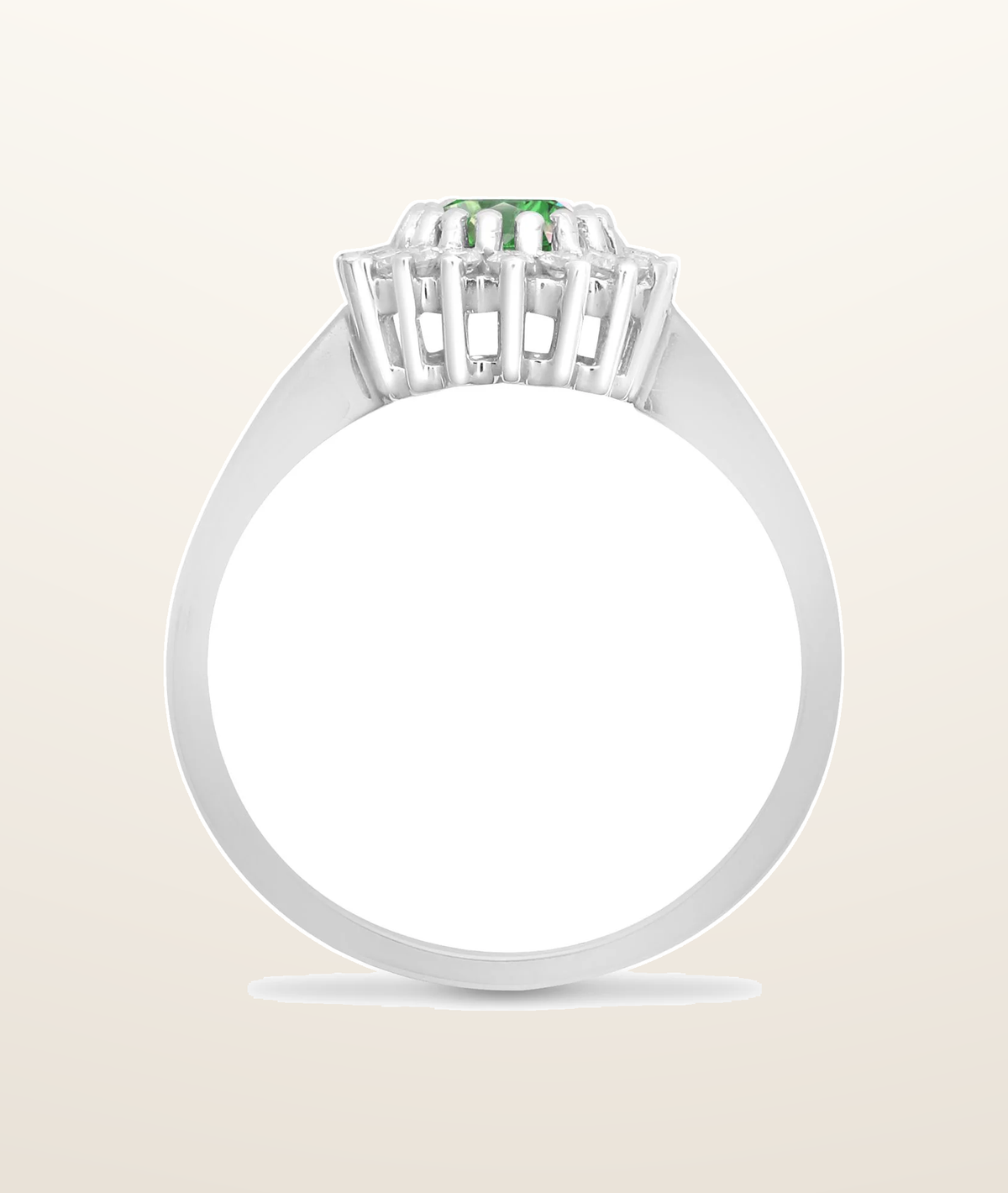 IT_ROLE:presentation_crop | 9ct White Gold Natural Diamond 23pts & Emerald 78pts Ring