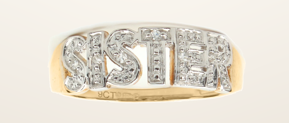 IT_ROLE:presentation_crop | 9ct Yellow Gold 0.03ct Natural Diamond SISTER Ring