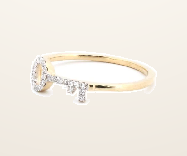 IT_ROLE:presentation_crop | 9ct Yellow 0.07ct Natural Diamond Key Ring