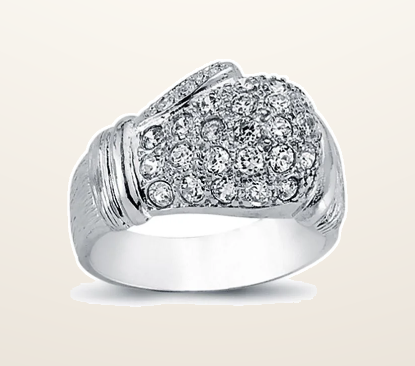 IT_ROLE:presentation_crop | 925 SilverCZ Set Boxing Glove Ring