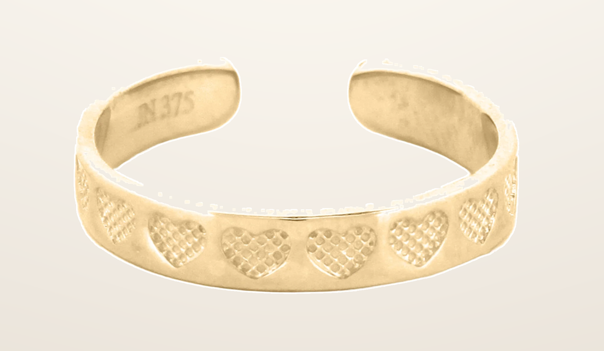 IT_ROLE:presentation_crop | 9ct Yellow hearts toe ring