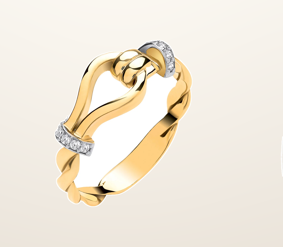 IT_ROLE:presentation_crop | Yellow Gold Plain Hook with Twist Band Ladies Ring
