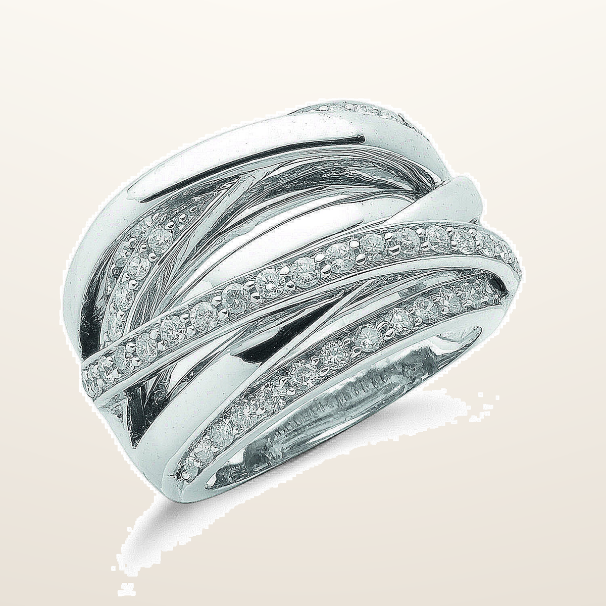 IT_ROLE:studio_clean | 9ct White Gold 1.00ct Diamond Crossover Ring