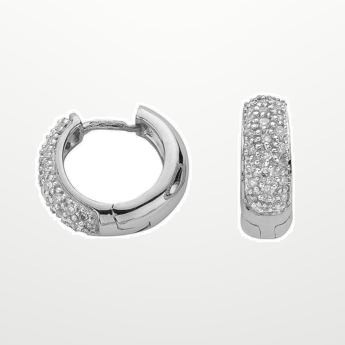 9ct White Gold 0.42ct Diamond Earrings – studio view – Imperial Time