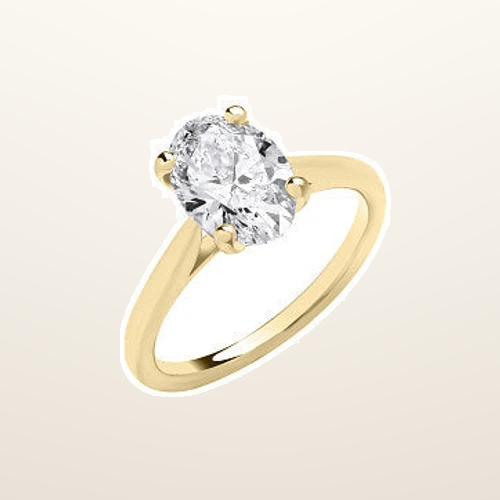 IT_ROLE:studio_clean | 9ct Yellow Gold 2.00ctw Oval Cut LAB GROWN Diamond Ring IGI Certified
