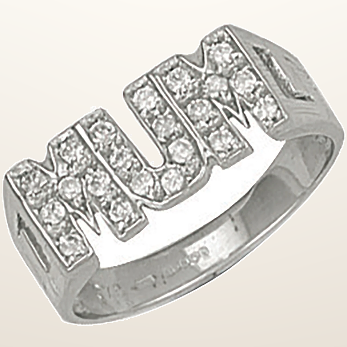IT_ROLE:studio_clean | White Gold Cubic Zirconia ID Sides Mum Ring