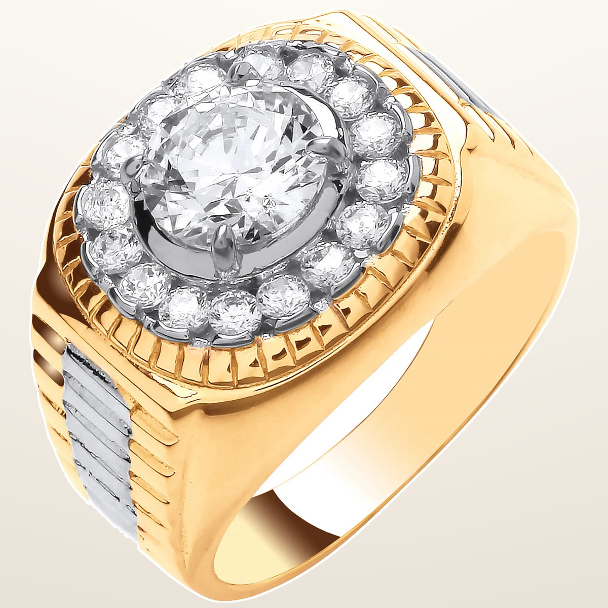 IT_ROLE:studio_clean | Yellow Gold 8.0mm Cubic Zirconia Fancy Ring