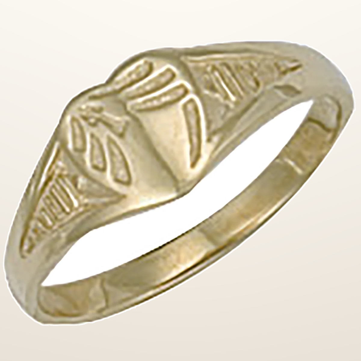 IT_ROLE:studio_clean | Yellow Gold Baby Engraved Heart Signet Ring