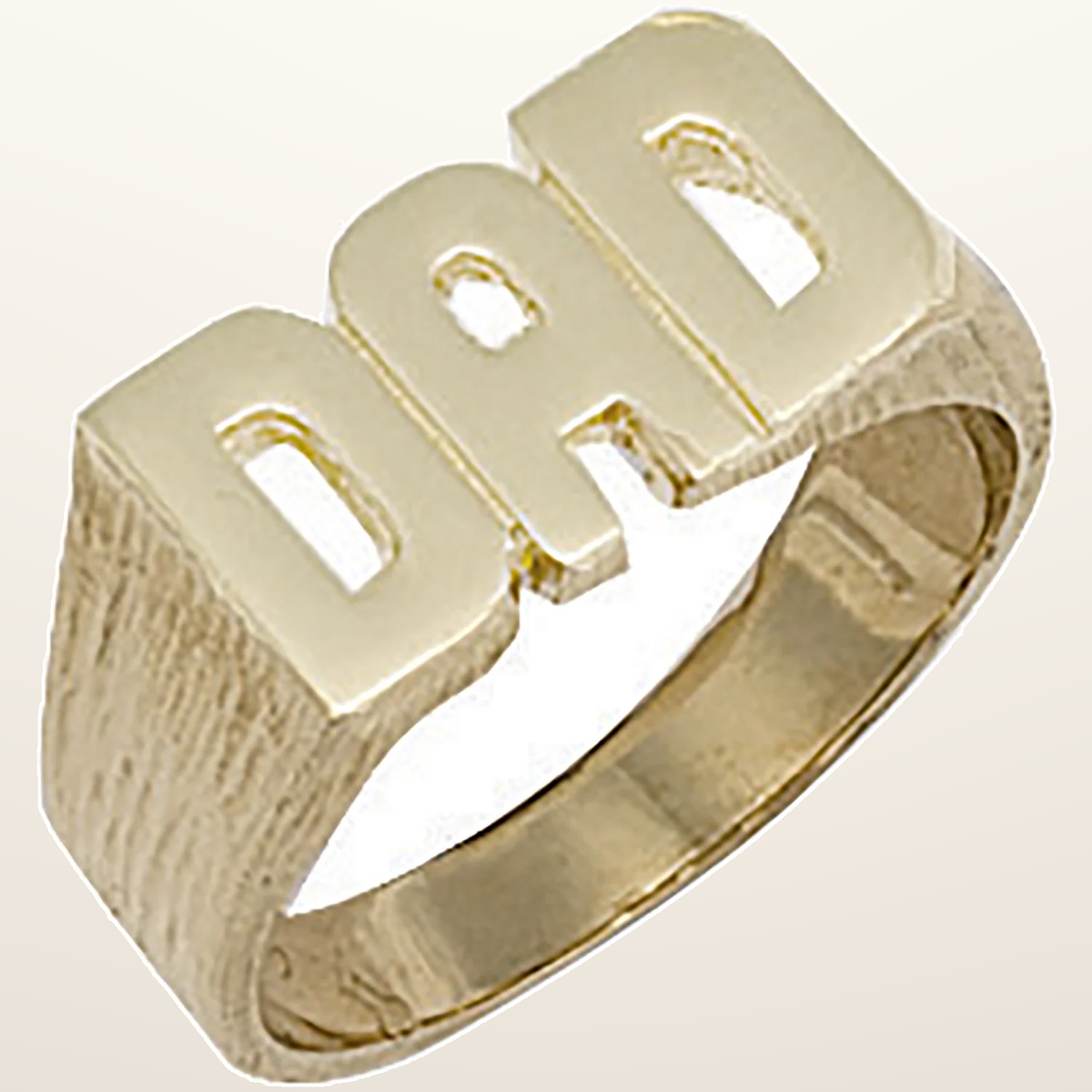 IT_ROLE:studio_clean | Yellow Gold Barked Sides Dad Ring