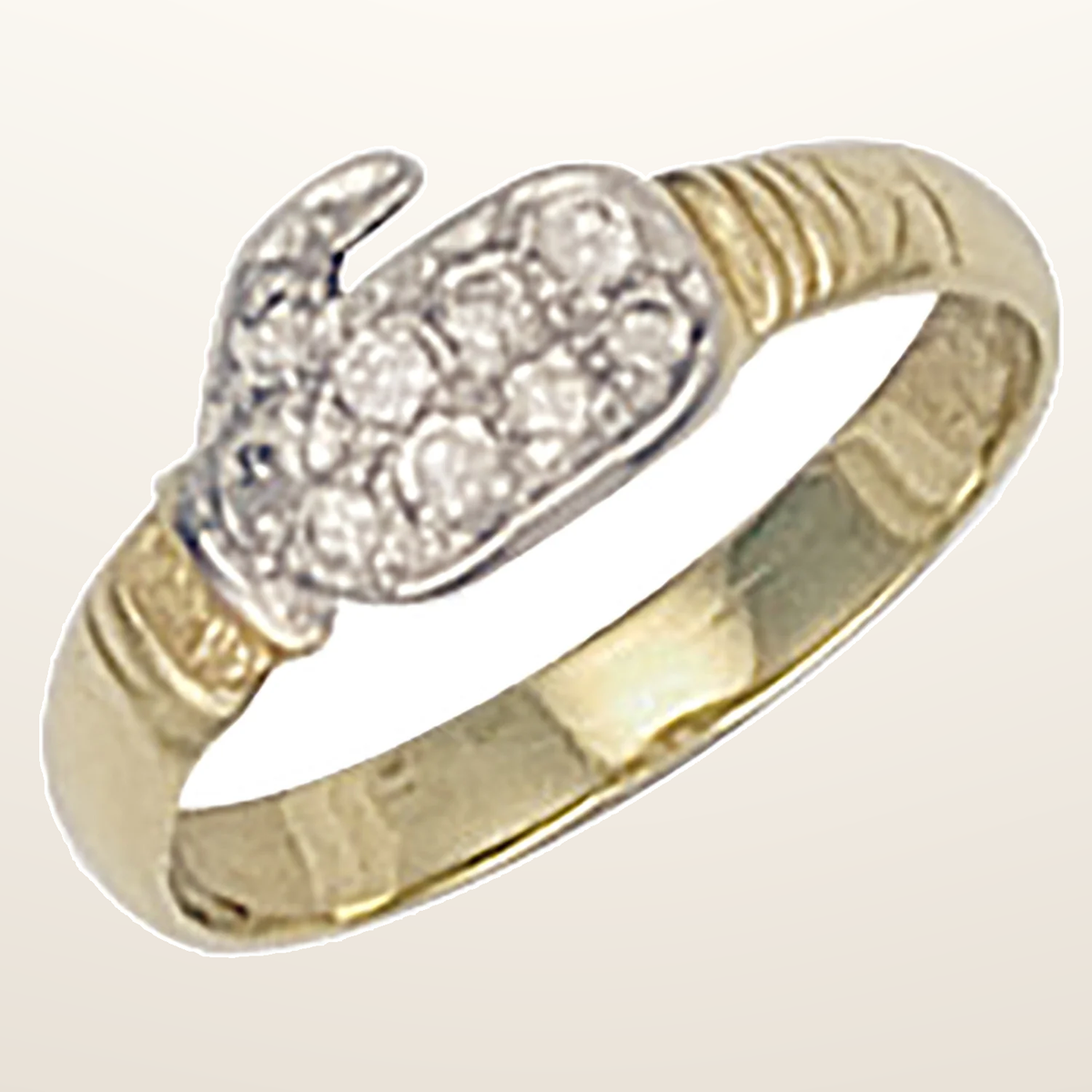 IT_ROLE:studio_clean | Yellow Gold Cubic Zirconia Baby Boxing Glove Ring
