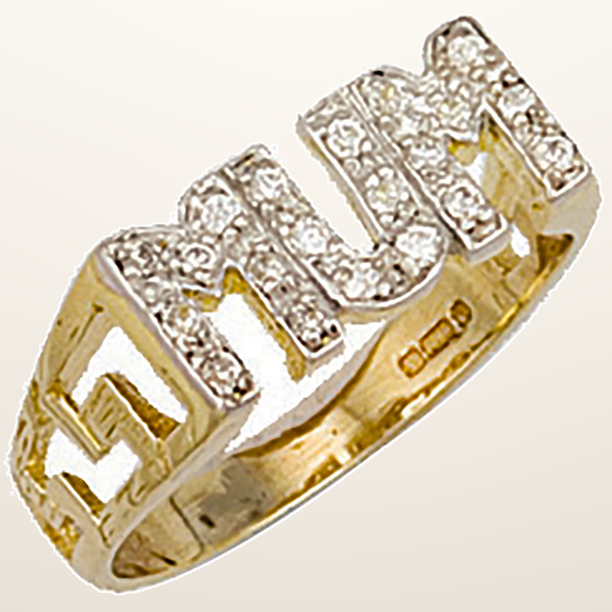 IT_ROLE:studio_clean | Yellow Gold Cubic Zirconia ID Sides Mum Ring